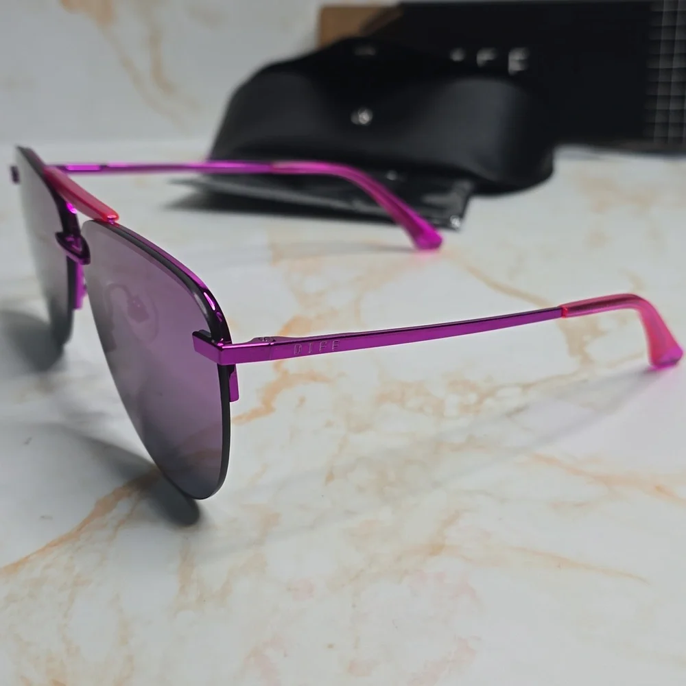 Diff Tahoe Aviator Mirror Pink Purple